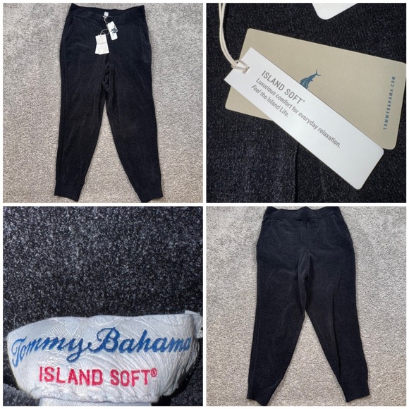 Tommy Bahama Pants - Tommy Bahama Sea Light Sweater Jogger Women Island Soft Black Small NEW